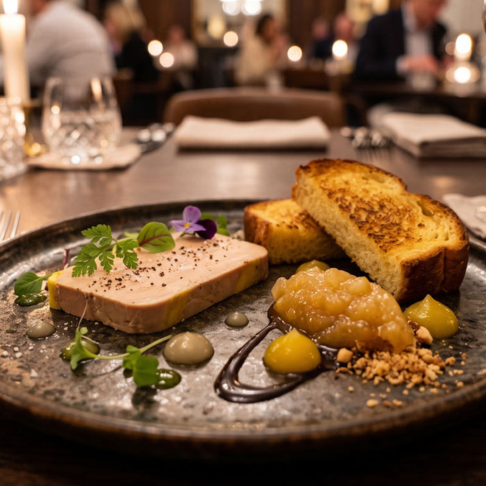 Foie gras et compotée de poire