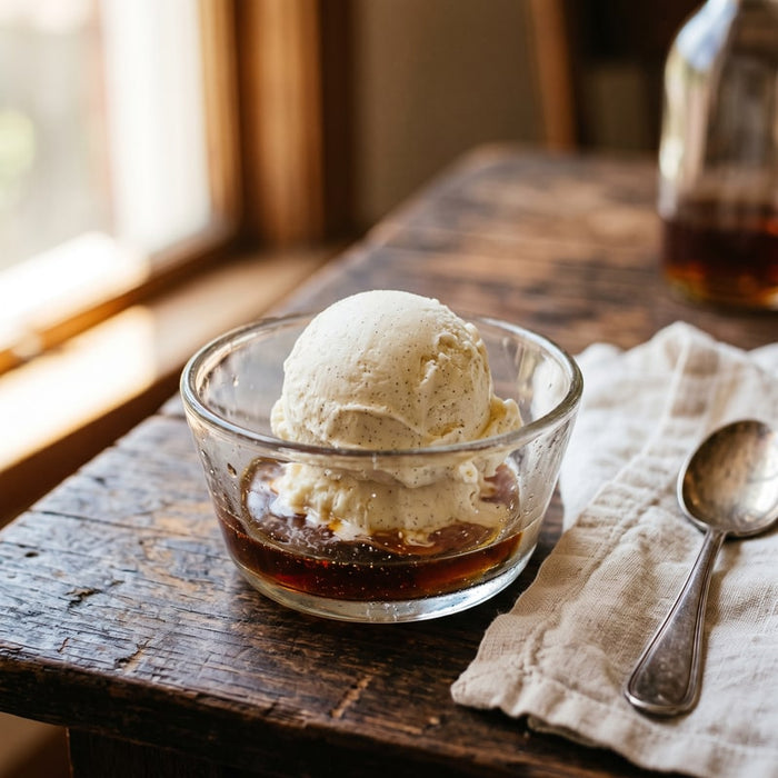 Sur une glace vanille