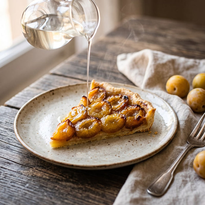 Sur une tarte tiède