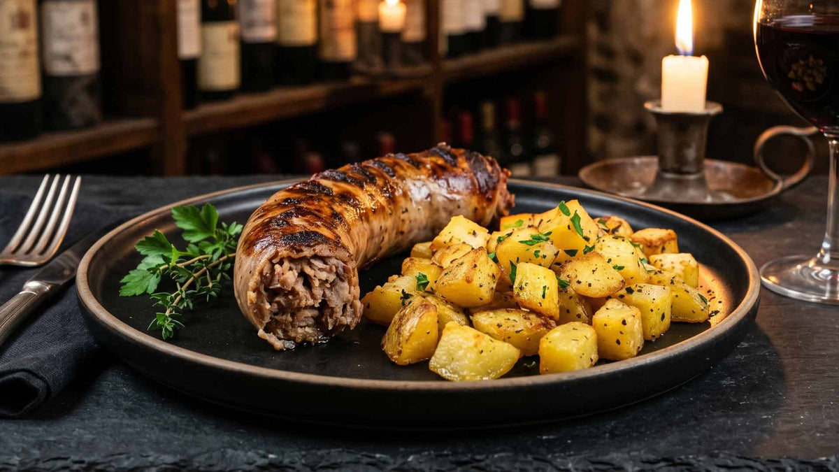 Andouillette grillée et pommes de terre rissolées