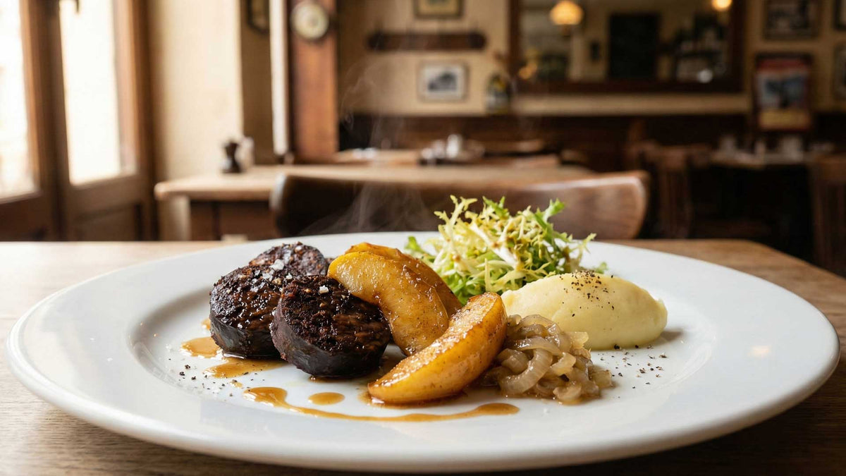 Boudin noir aux pommes caramélisées