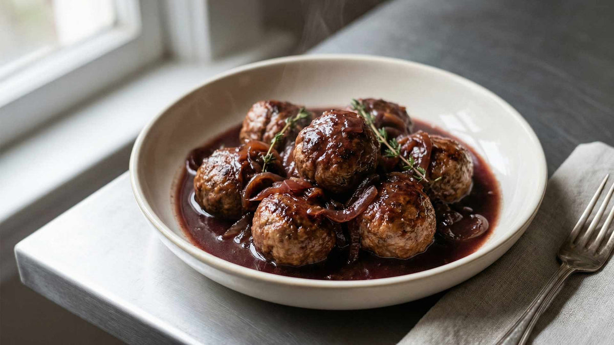Boulette de viande au vin rouge