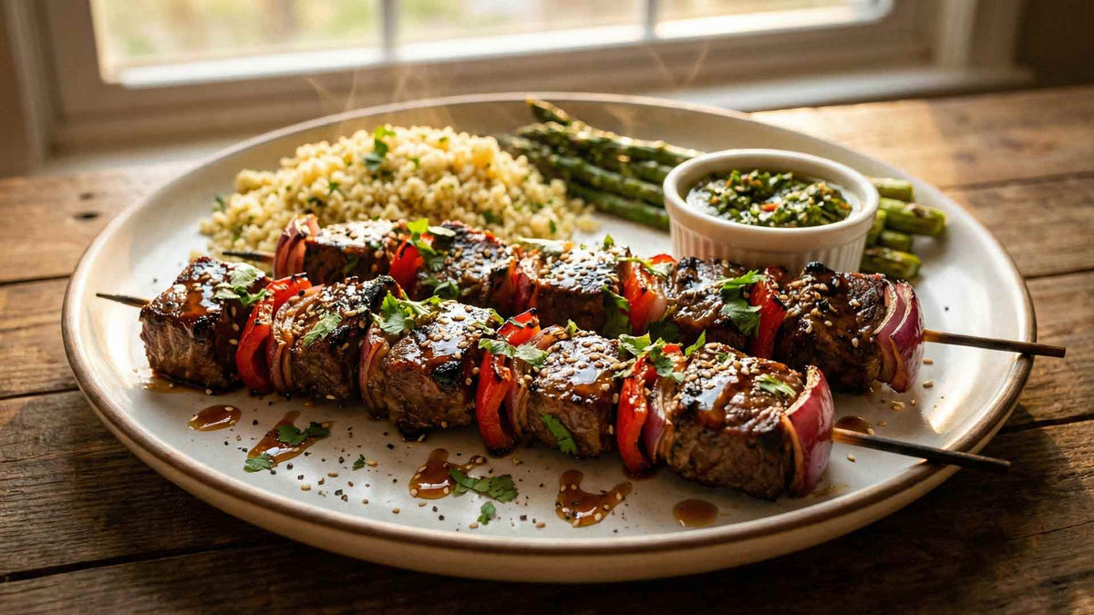 Brochettes de bœuf marinées