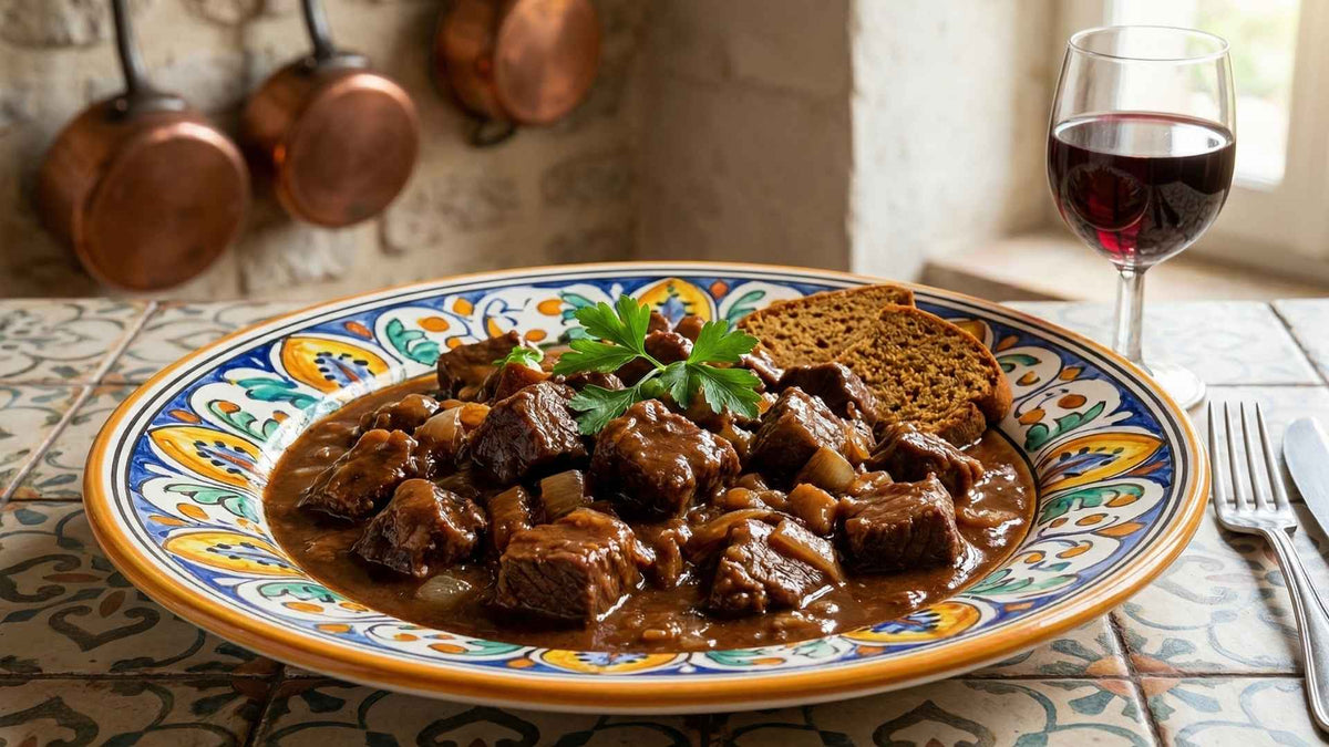 Carbonnade flamande à la bière brune et pain d'épices