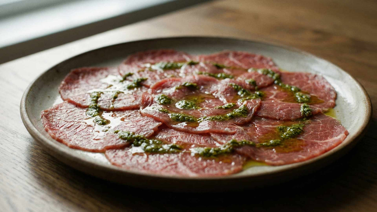 Carpaccio de bœuf au pesto