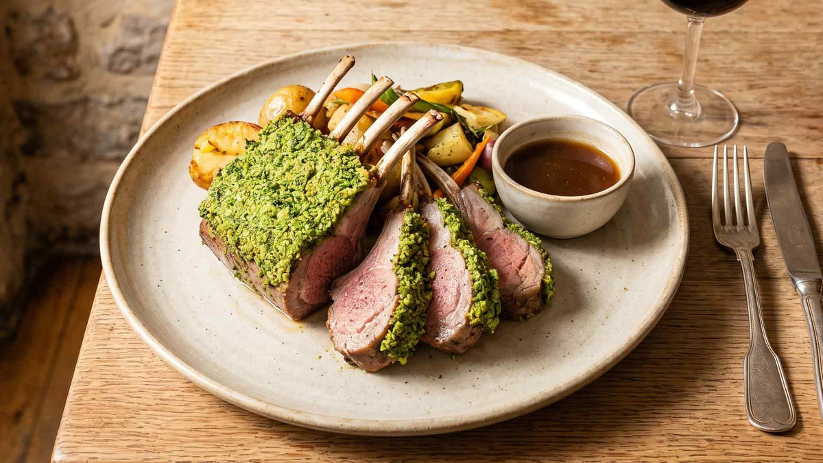 Recette carré d'agneau en croûte d'herbes fraîches