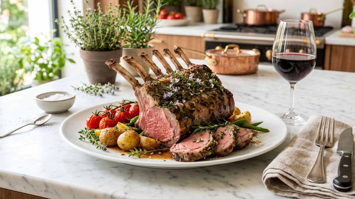 Carré d'agneau rôti à la fleur de thym