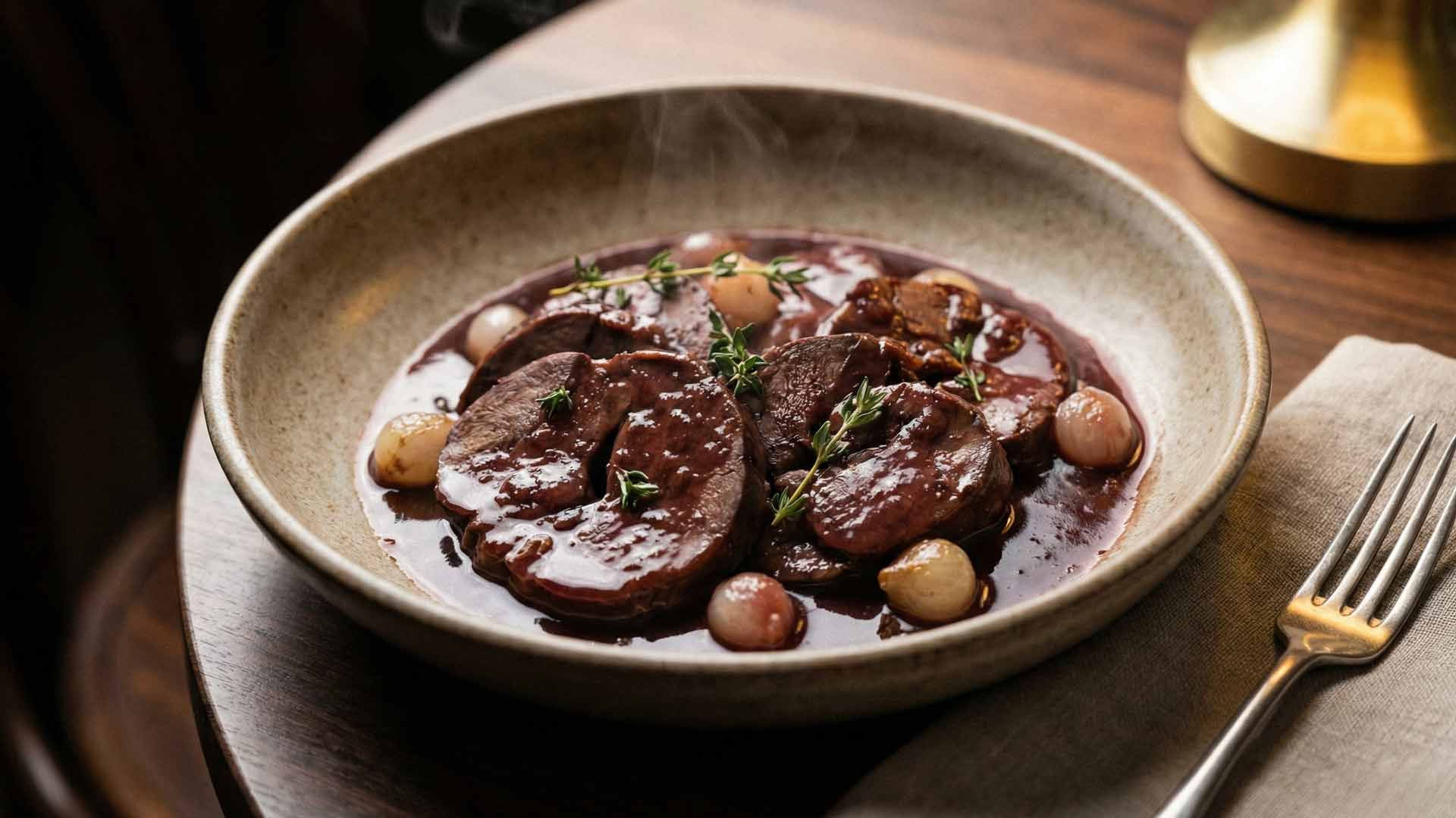 Cœur de porc au vin rouge Image