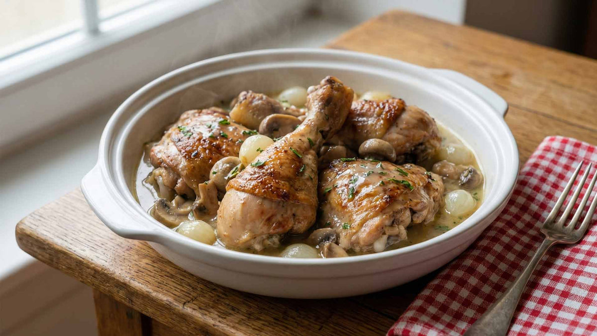 Coq au vin blanc d'Alsace