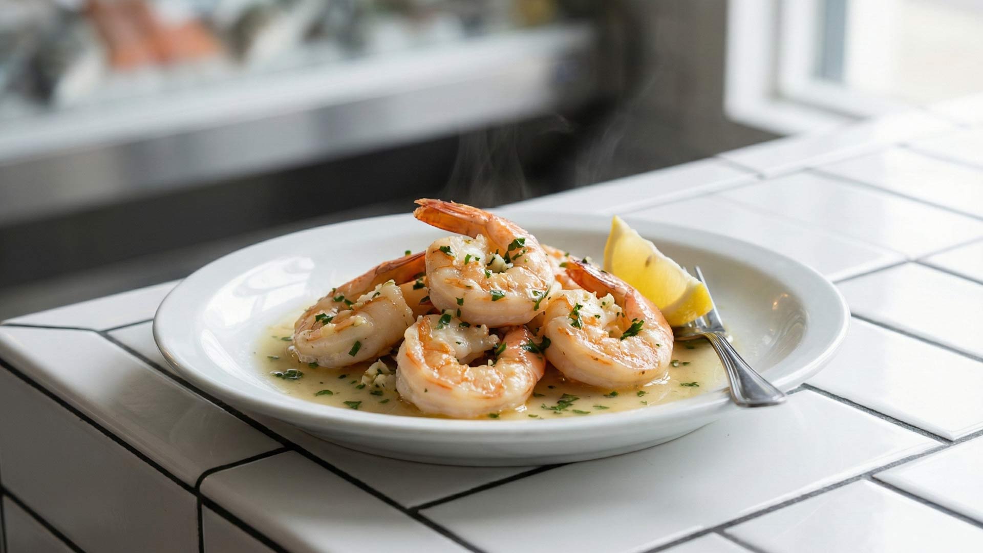 Crevette au vin blanc Image
