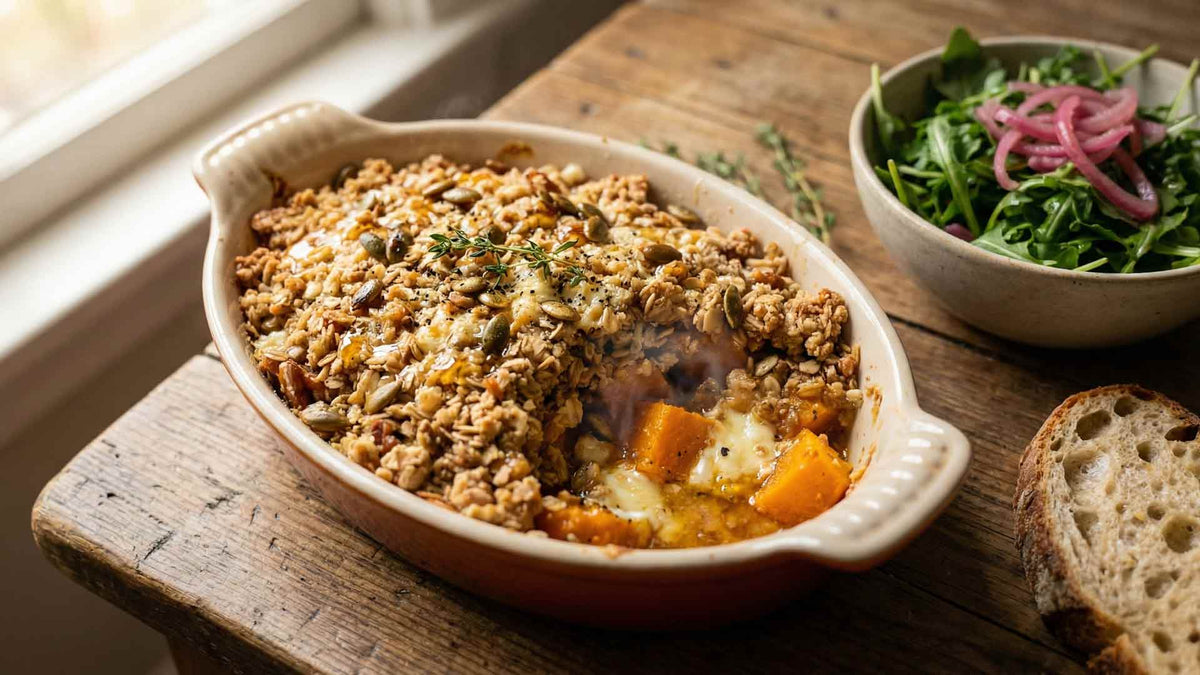 Crumble de butternut au chèvre
