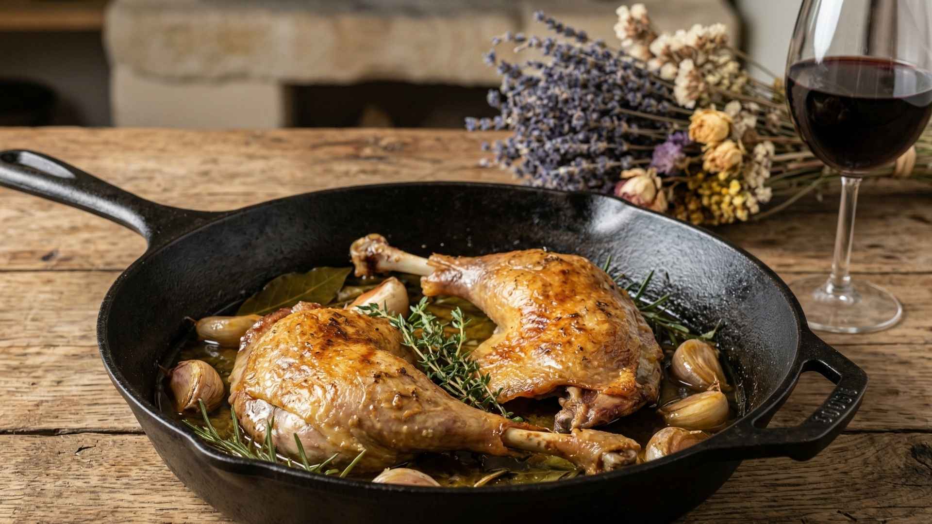 Cuisse de pintade fermière confite aux aromates Image