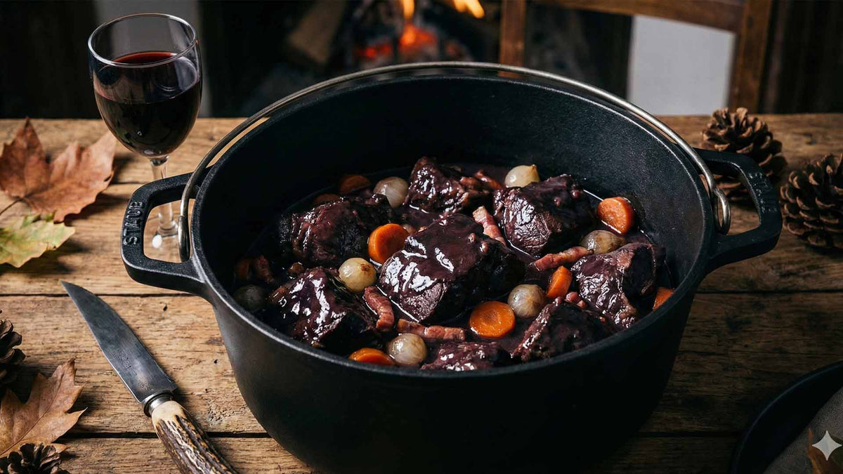 Daube de sanglier au vin rouge