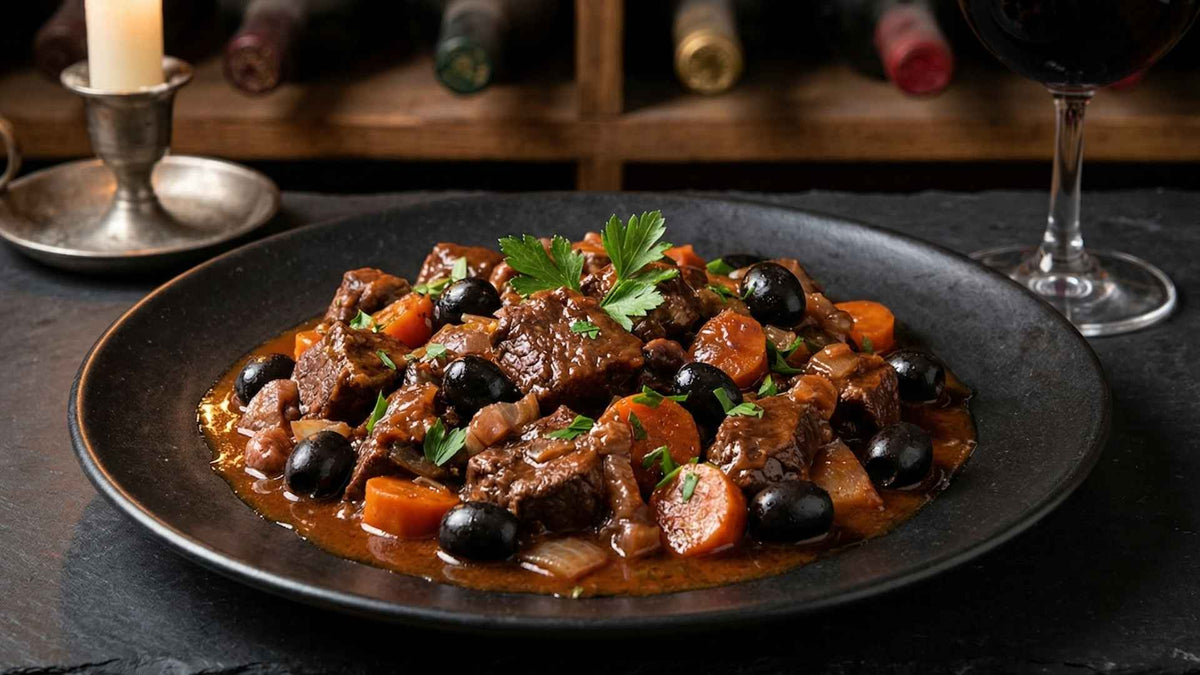 Daube niçoise au vin rouge et olives noires