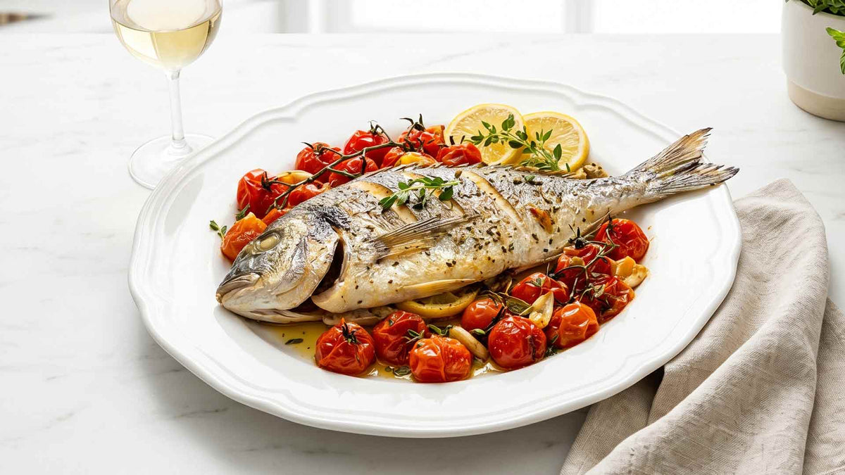 Dorade royale au four et tomates confites