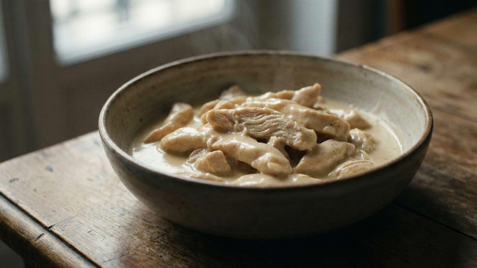 Emincé de Poulet à la Crème et au Vin Blanc