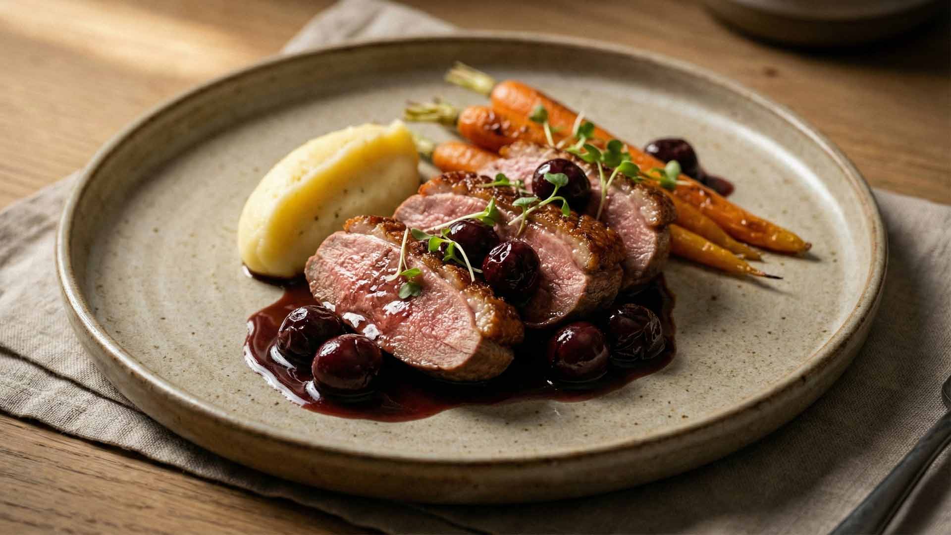 Filet de canard aux cerises griottes Image