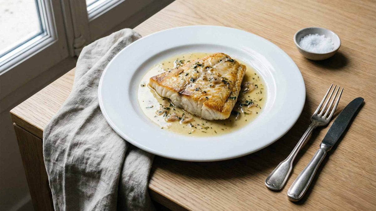 Filet de turbot au four et vin blanc