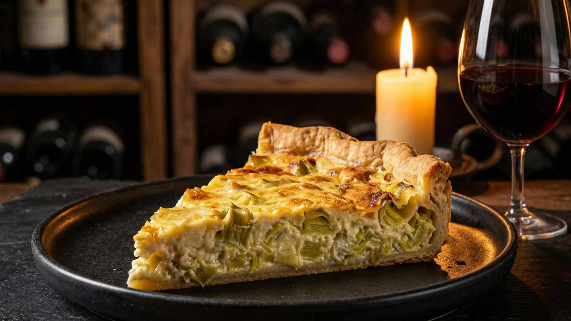 Flamiche aux poireaux fondants et crème fraîche
