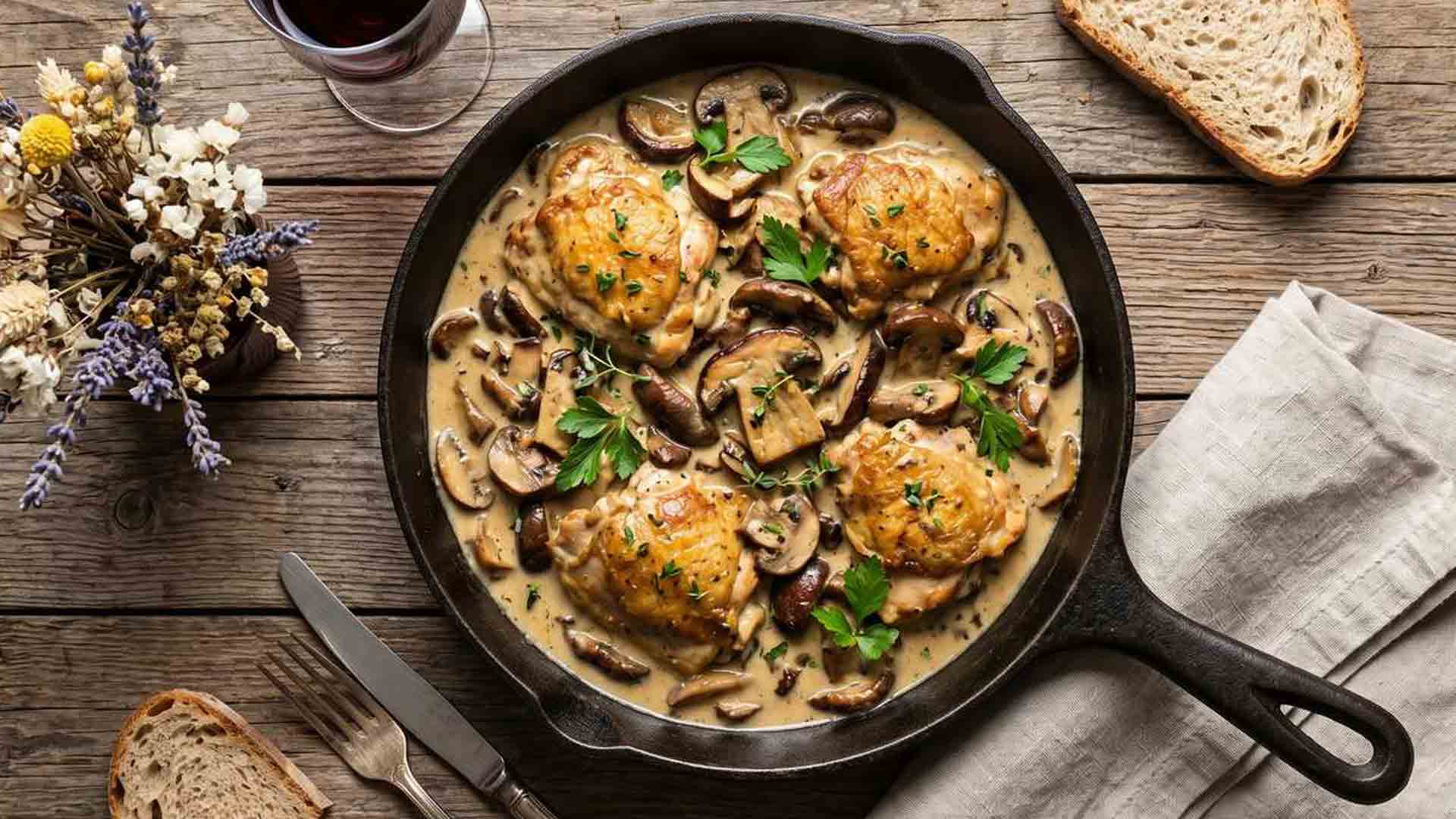 Fricassée de poulet aux cèpes Image