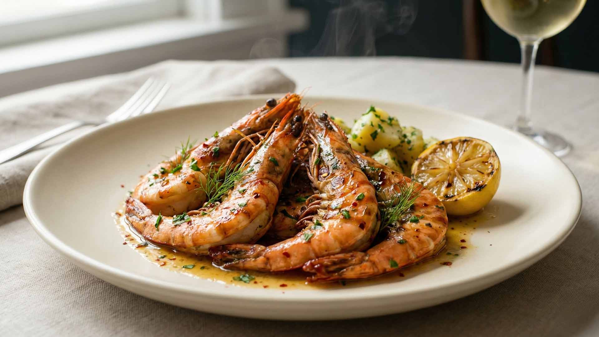 Gambas flambées au Pastis Image