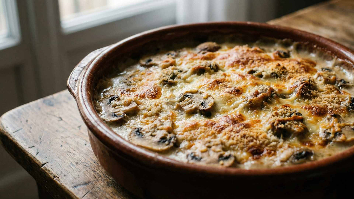 Gratin de champignons de paris