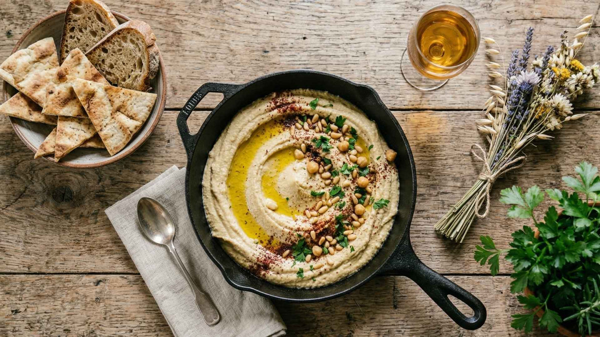 Houmous maison crémeux aux pois chiches et tahini