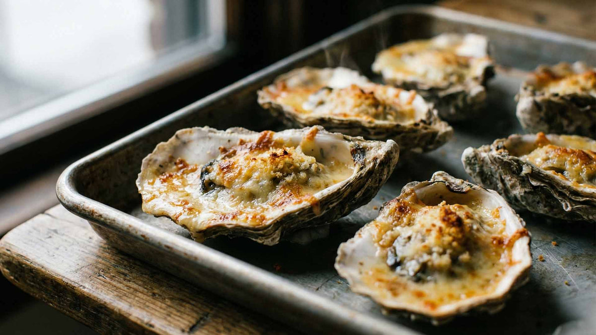Huîtres chaudes gratinées