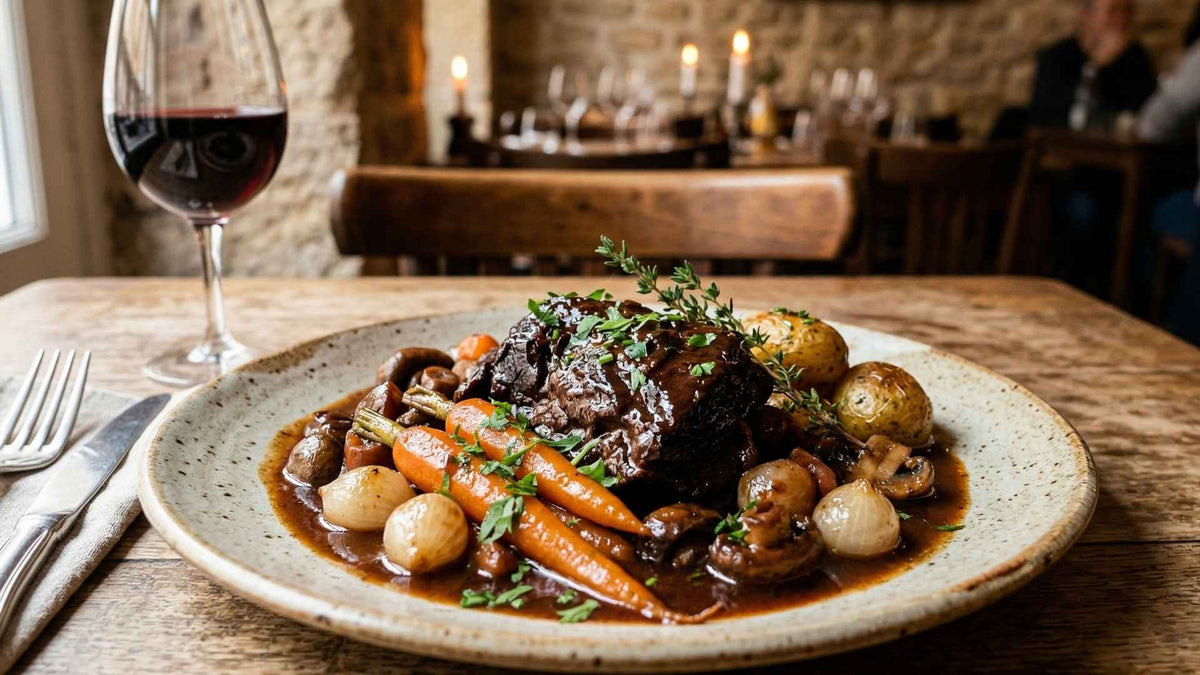 Joue de boeuf confite au vin rouge Image