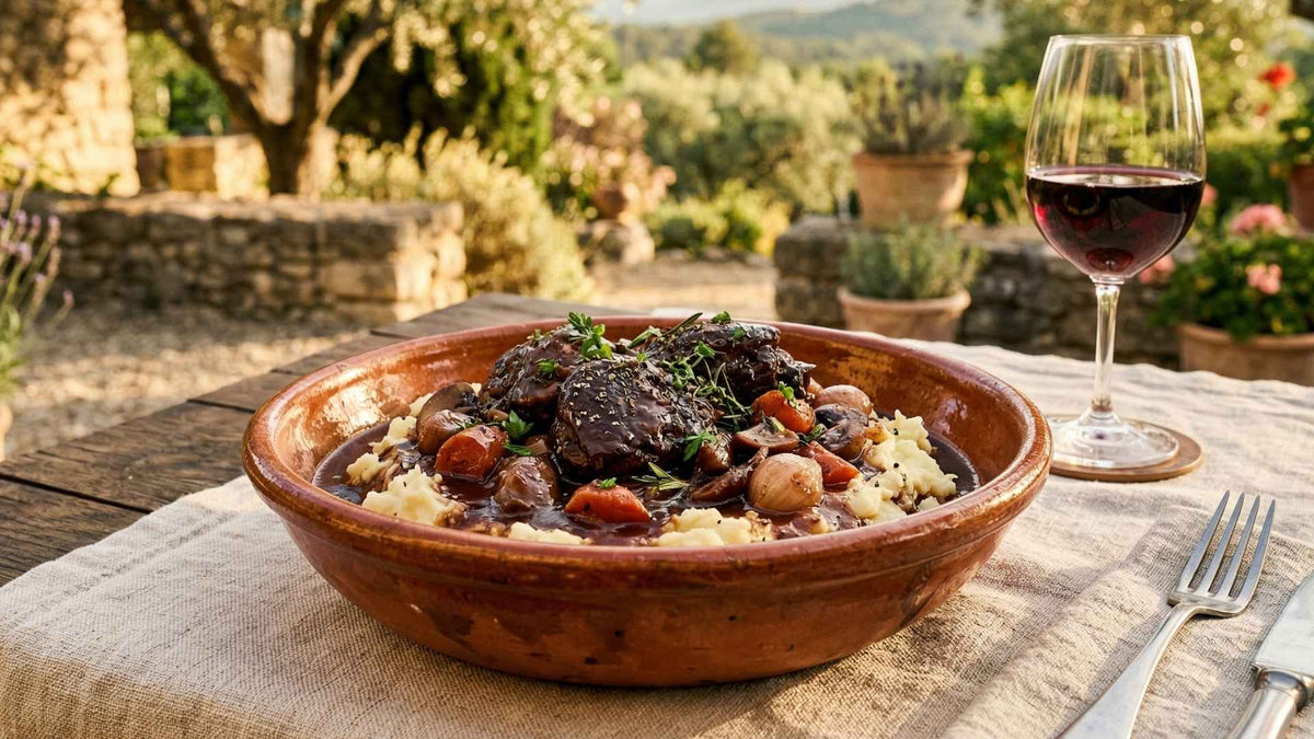 Joue de bœuf confite au vin de syrah