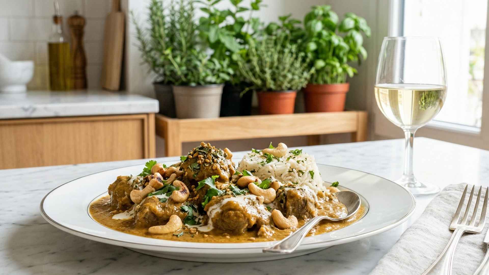 Korma d'agneau onctueux à la crème et noix de cajou Image