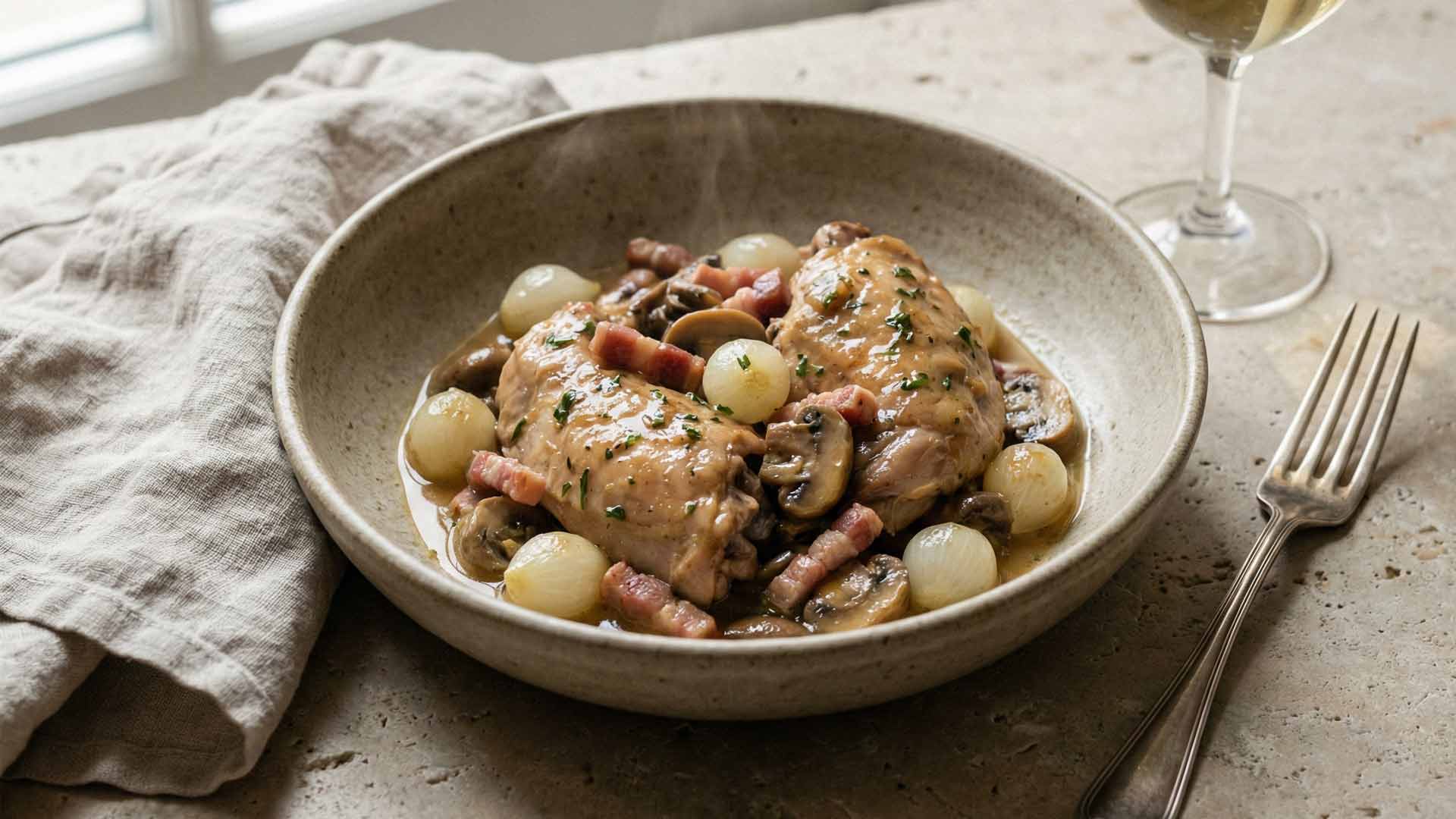 Lapin au cognac et vin blanc Image