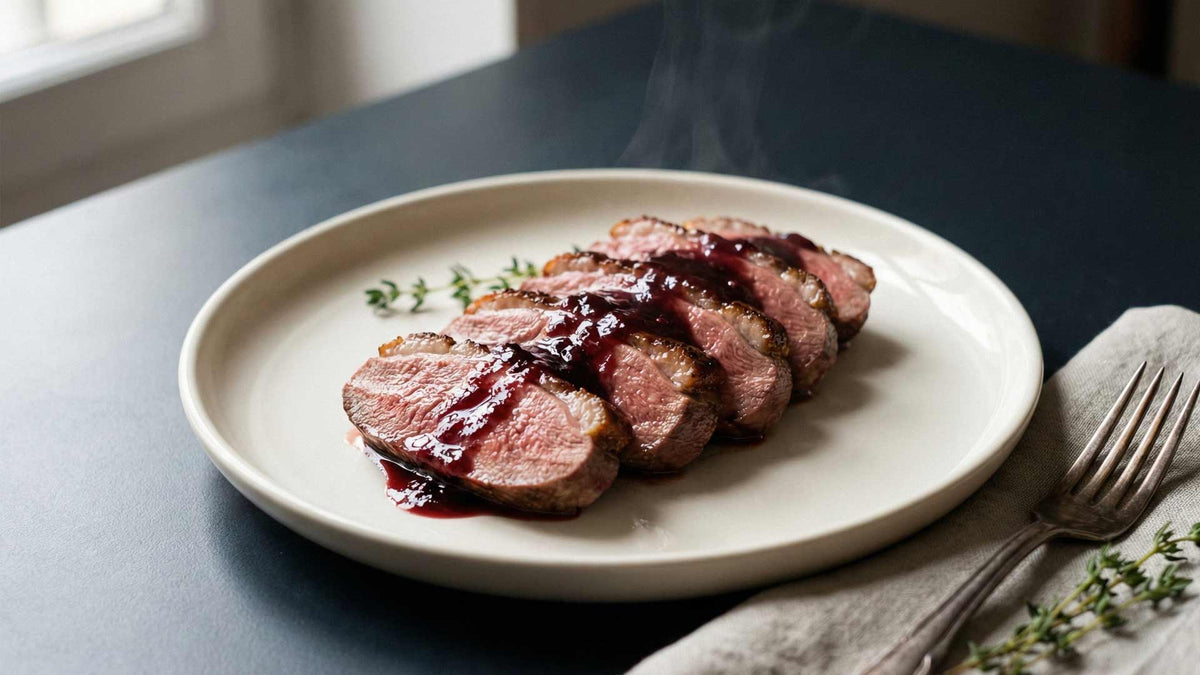Magrets de canard à la confiture de vin