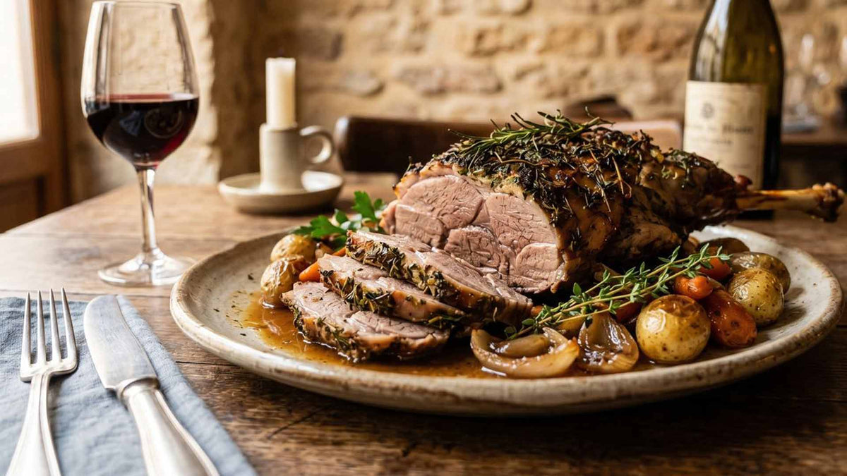 Méchoui d'agneau aux herbes