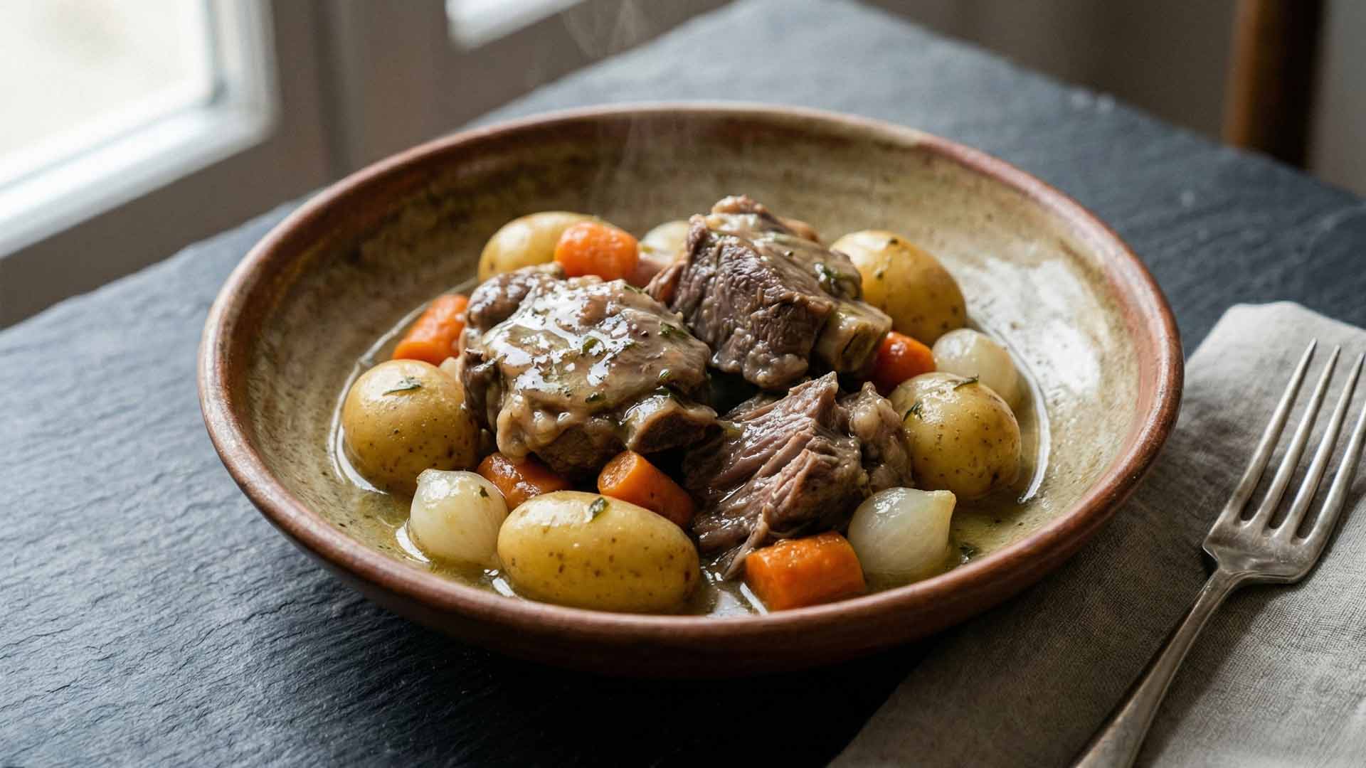 Mouton mijoté au vin blanc Image