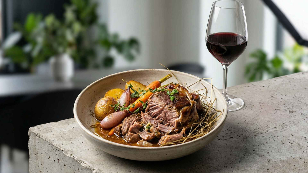 Palette de porc fermier confite au foin