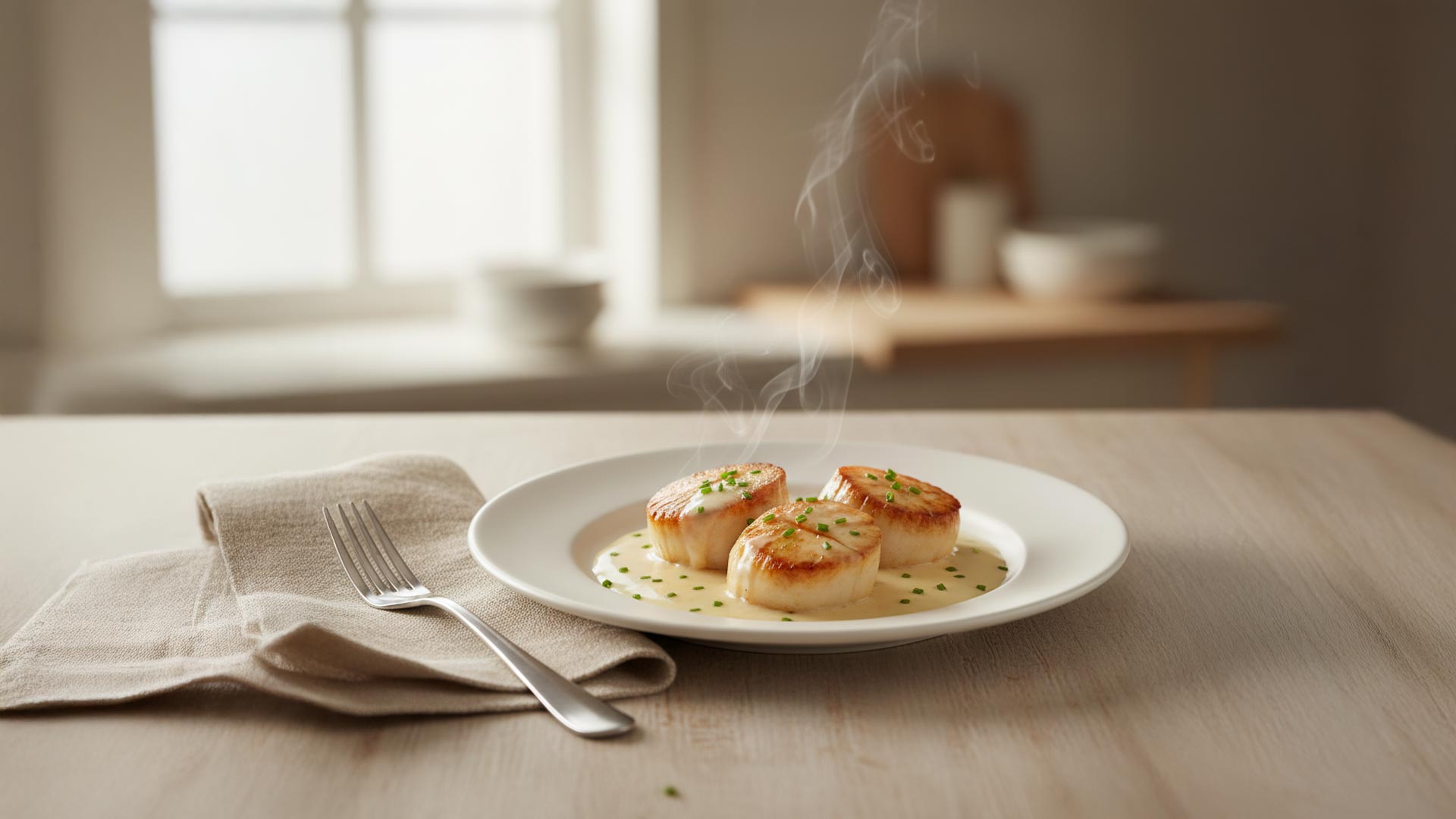 Pétoncle à la crème et vin blanc Image
