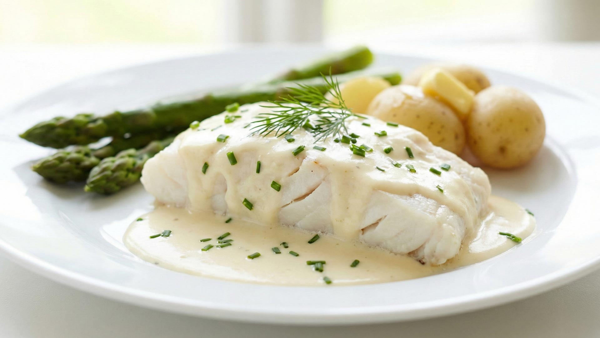 Poisson à la crème et au vin blanc Image