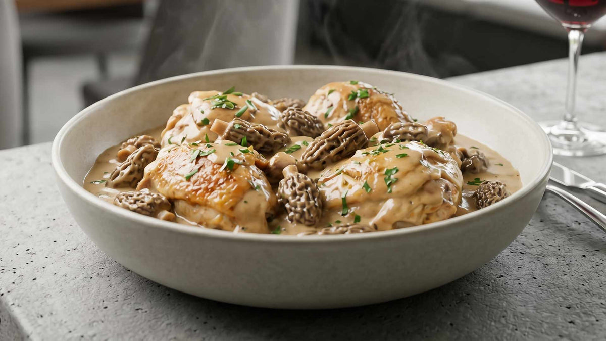 Poularde de Bresse à la crème et morilles