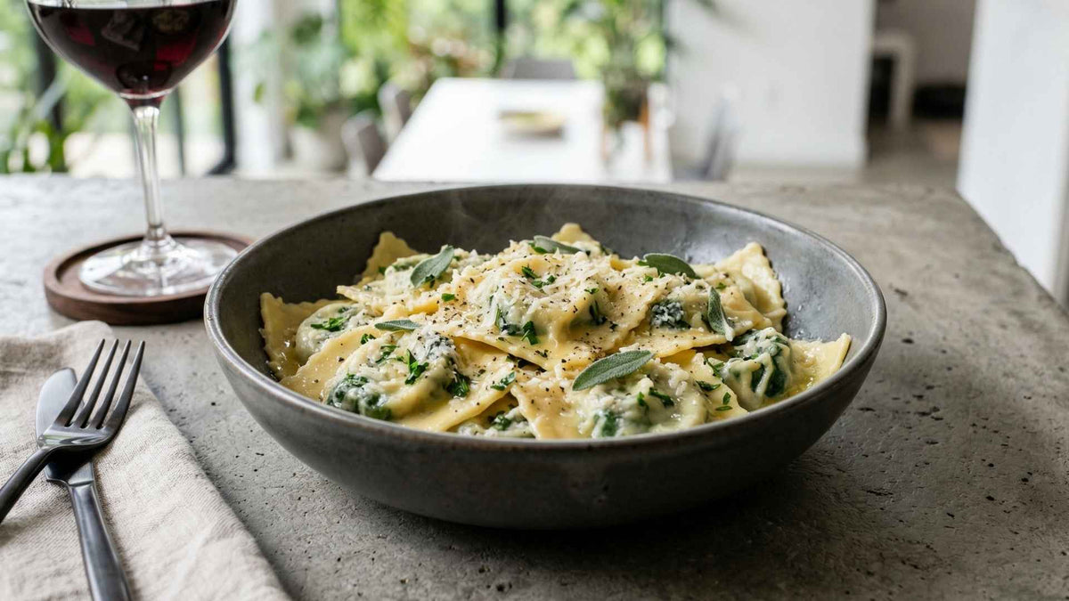 Raviolis frais à la ricotta et épinards