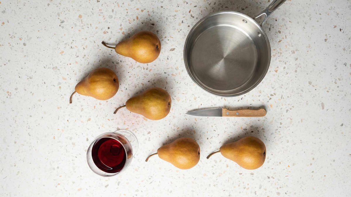 Recette poire pochée au vin