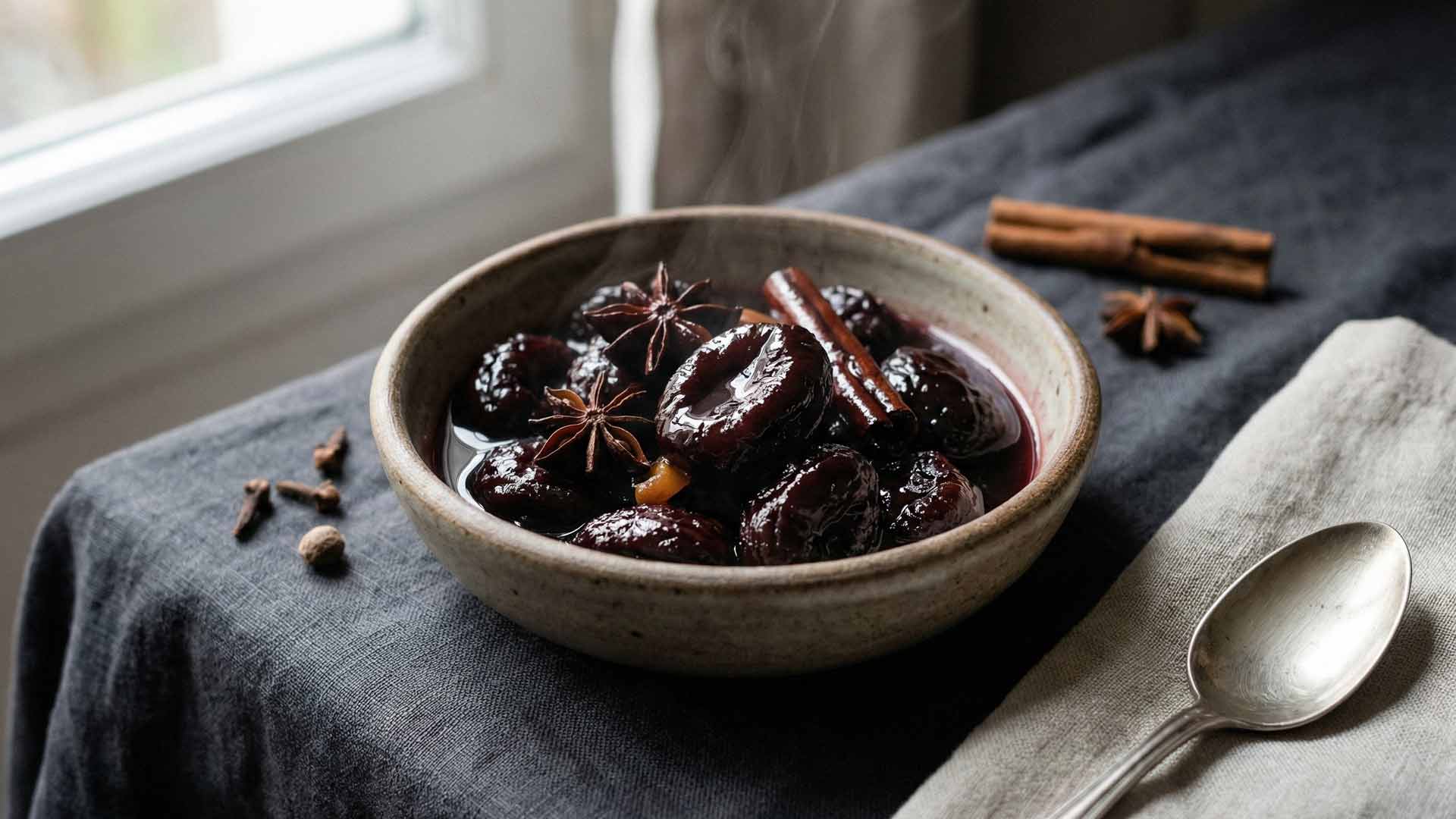 Recette pruneaux cuits au vin rouge Image