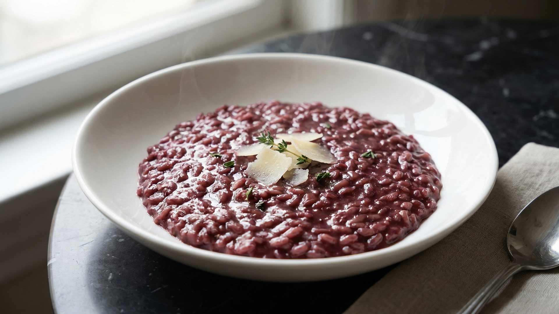 Recette risotto au vin rouge