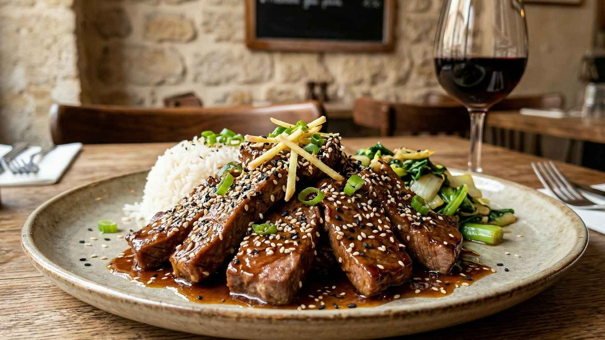 Bœuf teriyaki glacé au sésame et gingembre