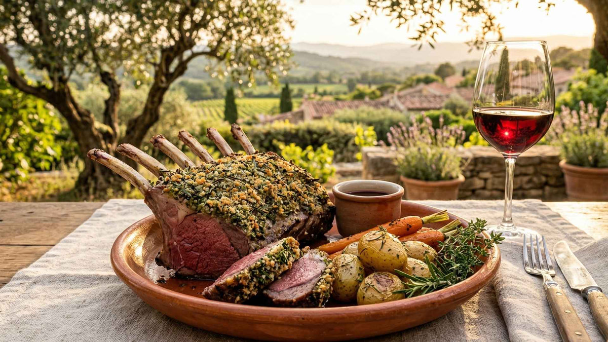 Carré de sanglier en croûte d'herbes de la garrigue
