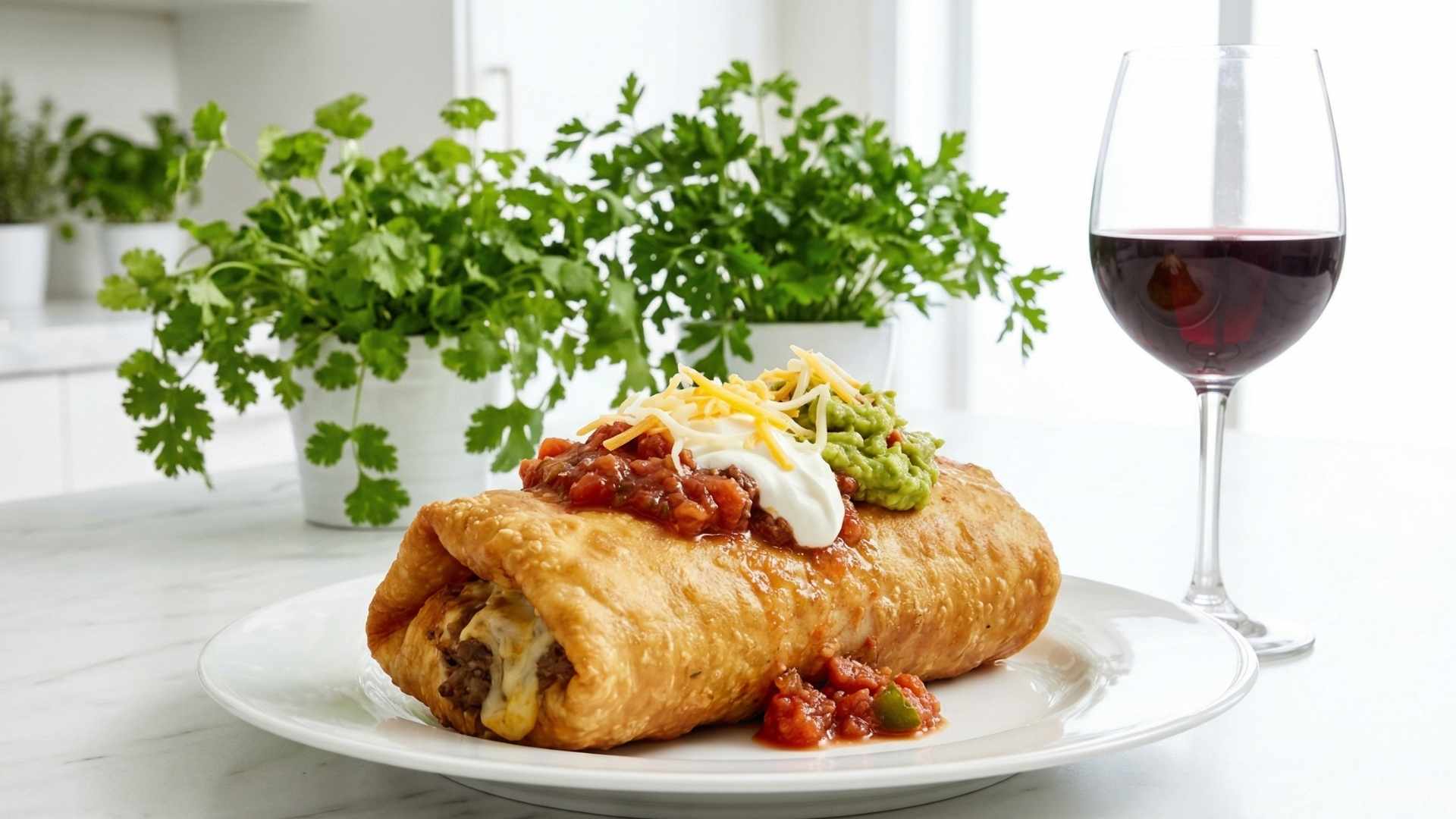 Chimichanga croustillante au bœuf et fromage fondu
