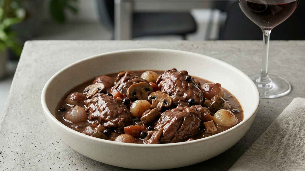 Civet de lapin chasseur aux baies de genièvre