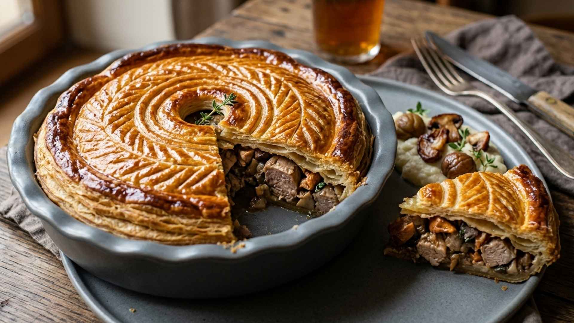 Croustade de pintade fermière aux champignons des bois