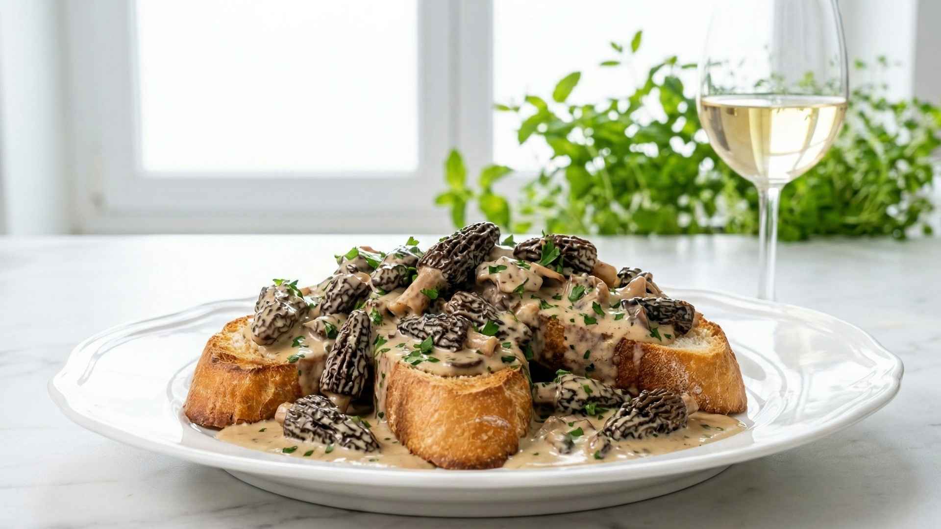Croûte forestière aux morilles du jura