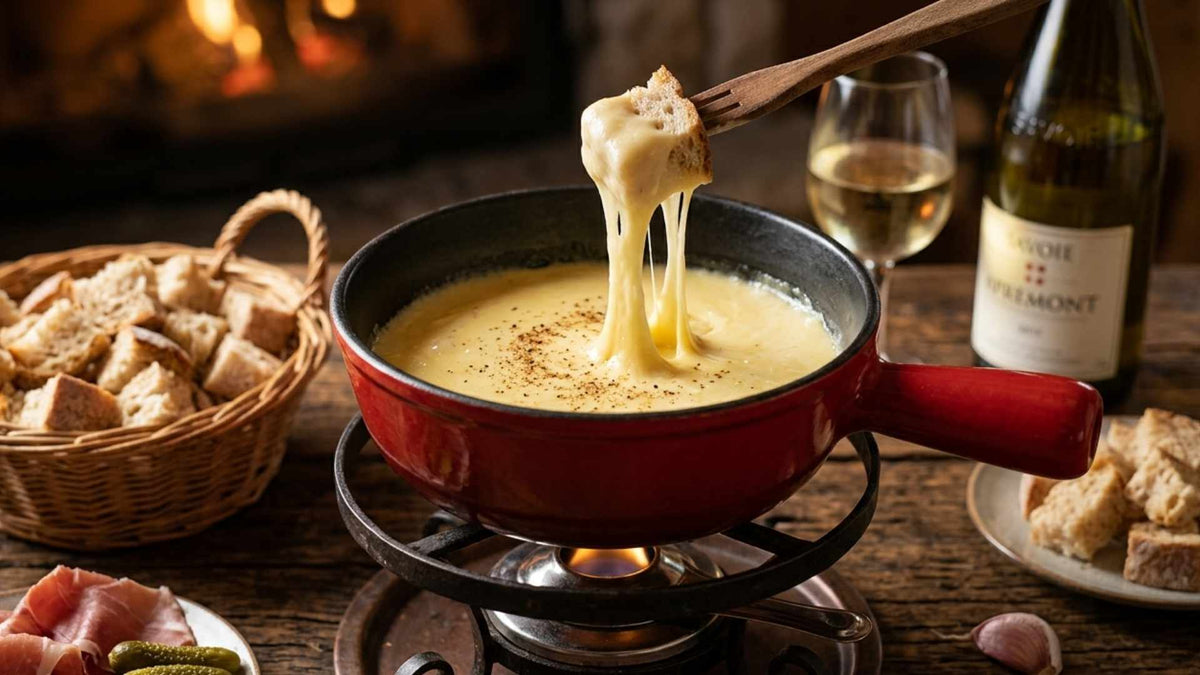 Fondue savoyarde traditionnelle aux trois fromages